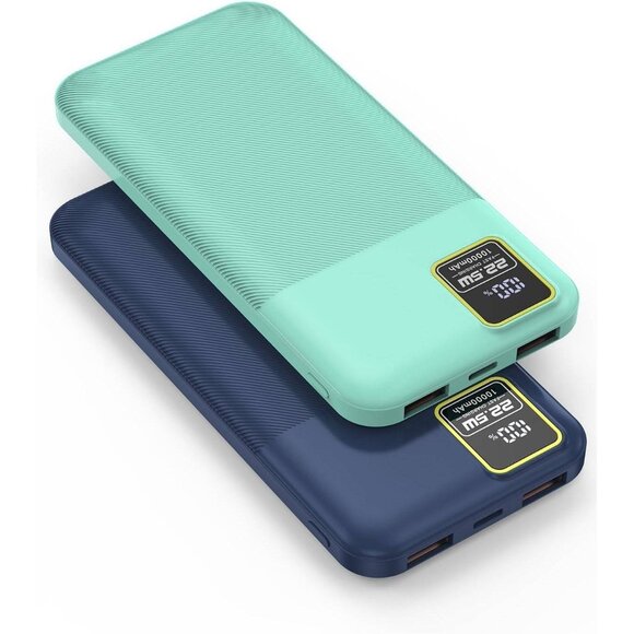 2-Pack Portable Charger 10000mAh Power Bank with 22.5W PD Fast Charging - Picture 1 of 6